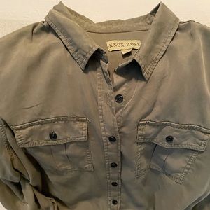 Knox Rose size large barely worn and super soft olive green blouse.